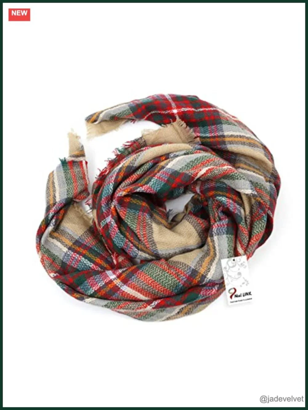 Oversized Plaid Blanket Scarf Shawl Wrap Winter Warm Cashmere Feel Acrylic